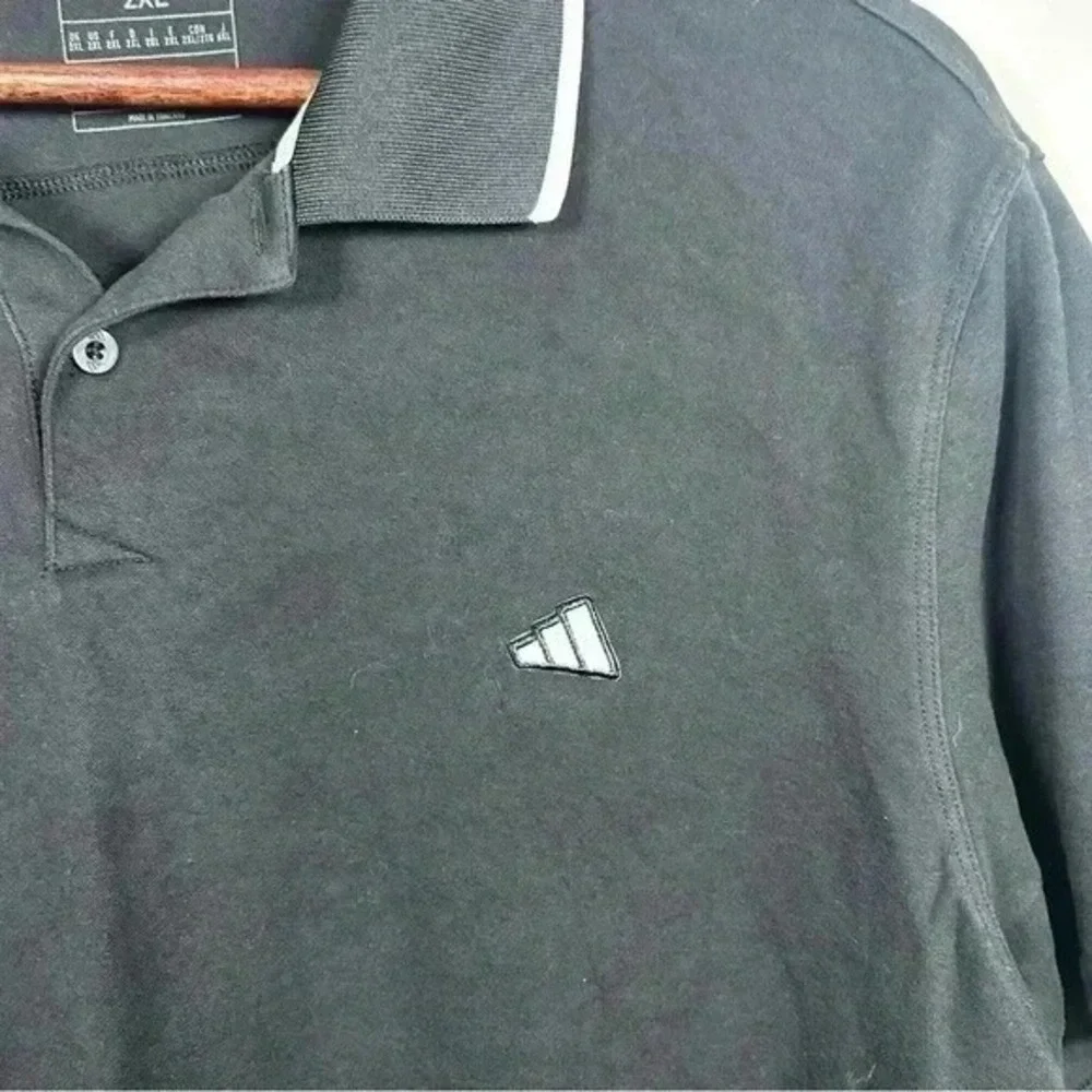 Adidas Mens Black Polo Shirt Short Sleeve Climalite‎ Size 2XL